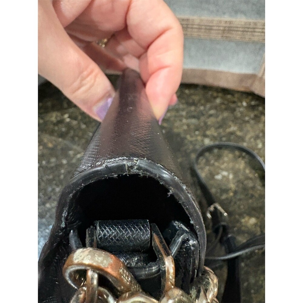 Kate Spade New York Crossbody Bag Womens Small Black Flap Chain Strap 9x7 - Picture 9 of 11
